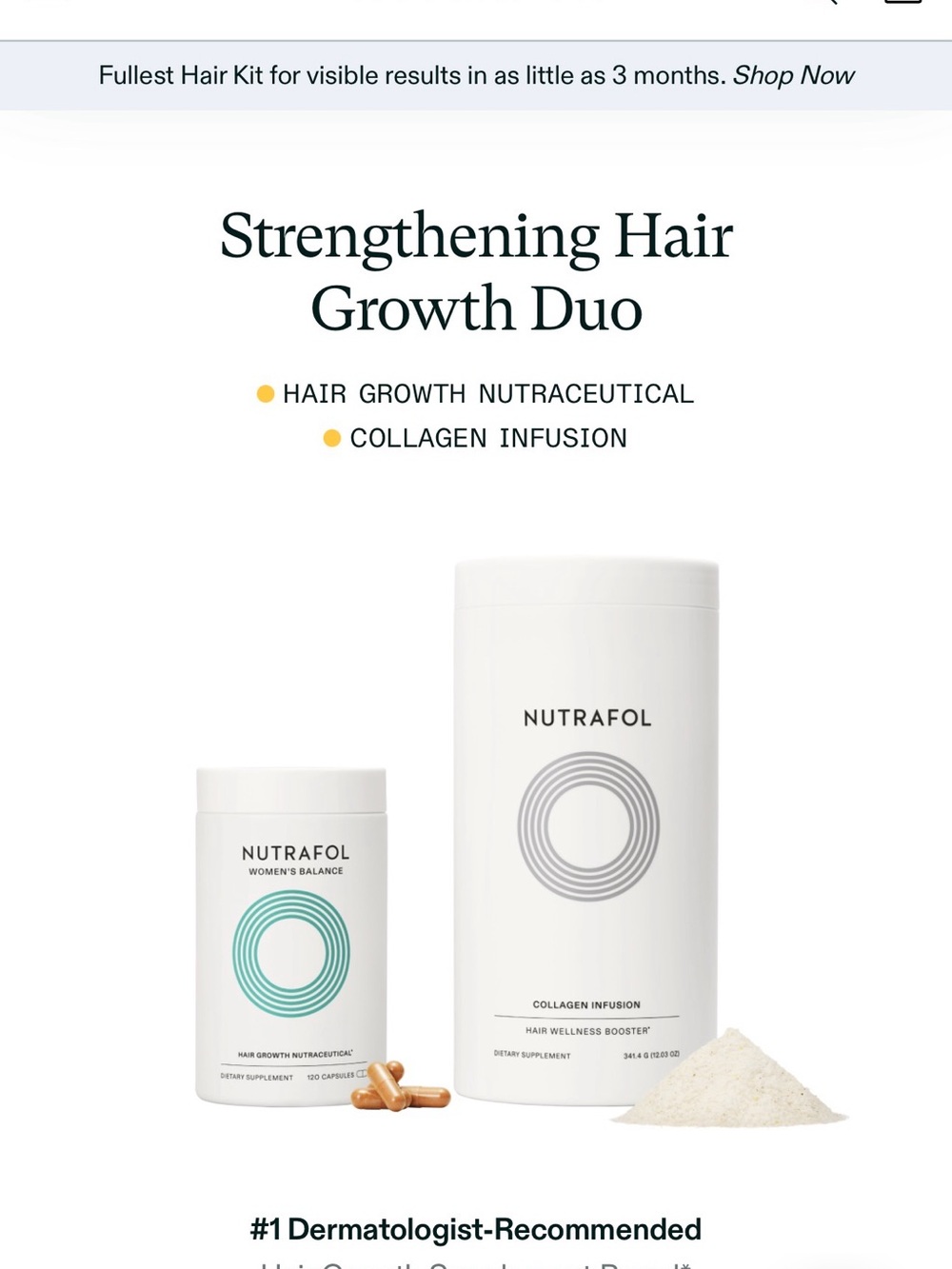 Nutrafol Strengthening Hair Growth Duo - White & Teal